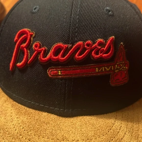 Atlanta Braves 7 5/8 fitted hat - Picture 2 of 7